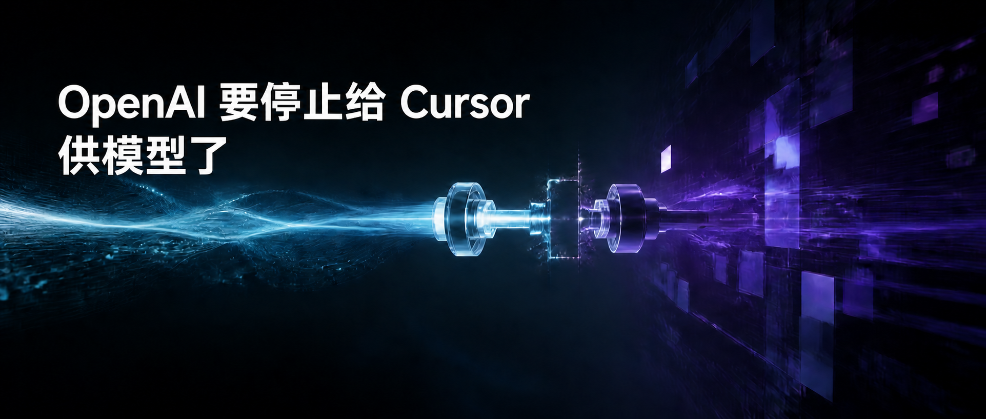 OpenAI 与 Cursor 的模型合作出现信任边界的抽象示意图